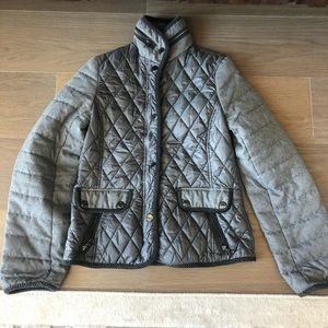 Gallery gray lightweight puff jacket petite size small cute chic warm